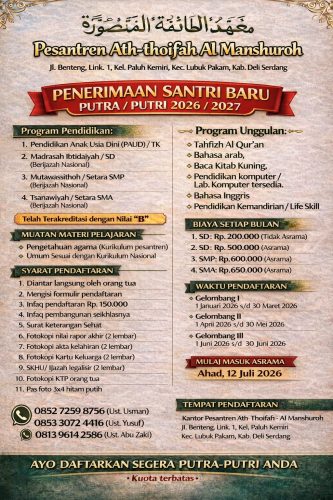PENERIMAAN SANTRI BARU 2026/2027